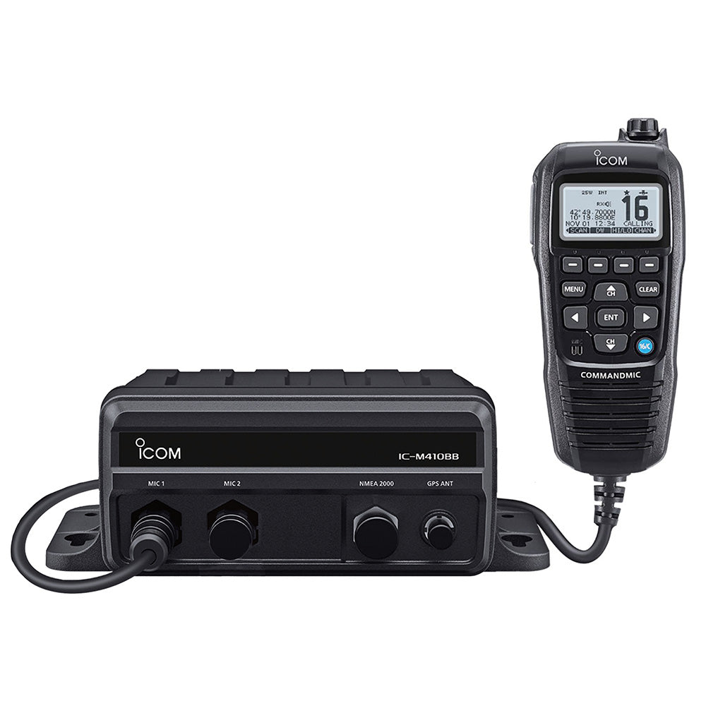 Icom M410BB 11 Black Box VHF w/Black Command Mic  2 Command Mic Ports