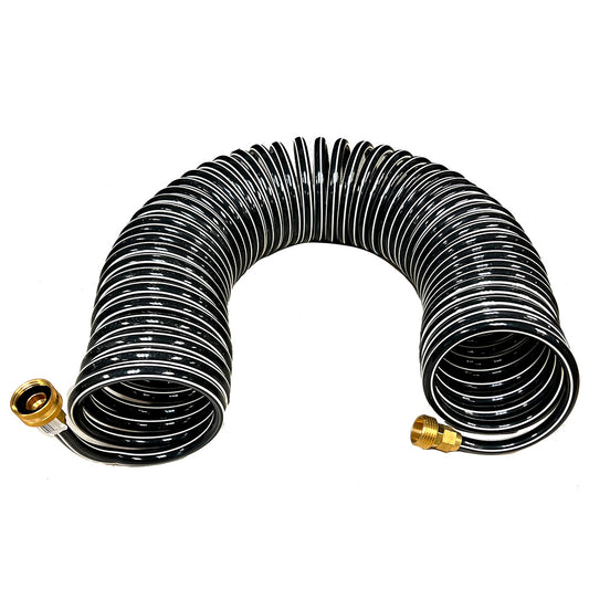 Trident Marine Coiled Wash Down Hose w/Brass Fittings - 15