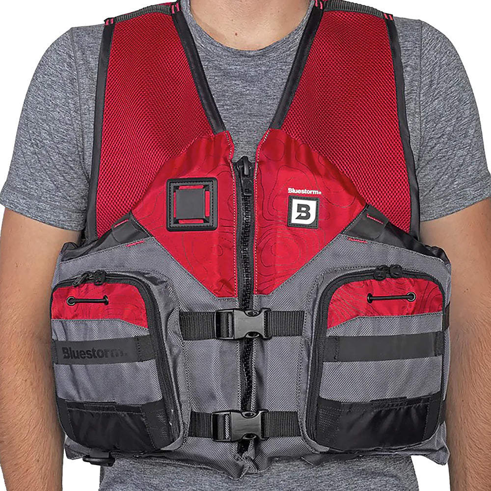 Bluestorm Sportsman Adult Mesh Fishing Life Jacket - Nitro Red - L/XL