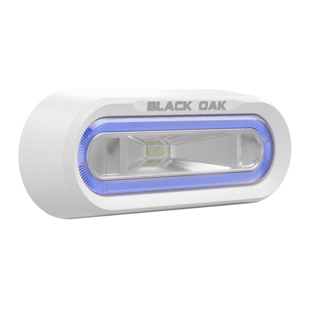 Black Oak Low Pro Off Road Spreader Light - Bracket Mount - White Housing - Blue LED