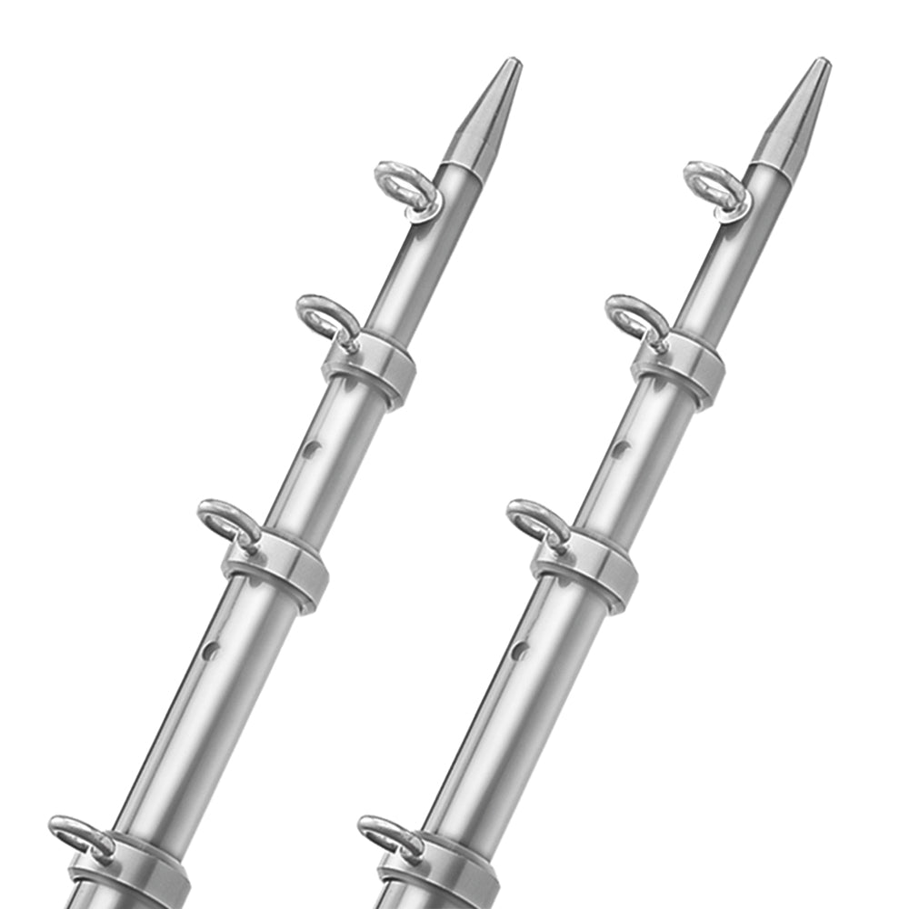 TACO 18' Telescopic Outrigger Poles HD 1-1/2" - Silver/Silver