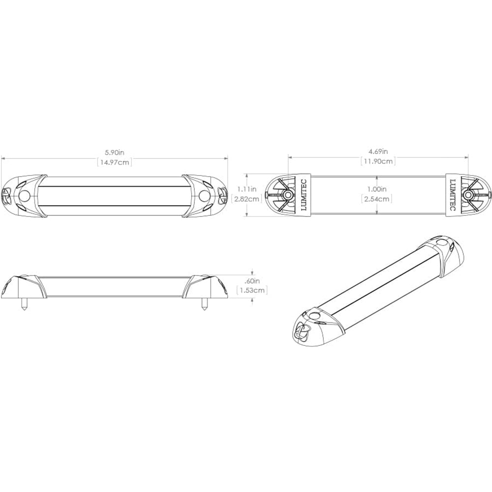 Lumitec MiniRail2 6" Light - White Non Dimming