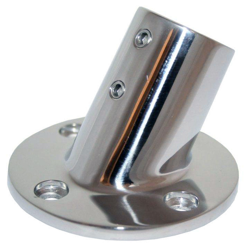 Whitecap 1" O.D. 60 Degree Round Base SS Rail Fitting