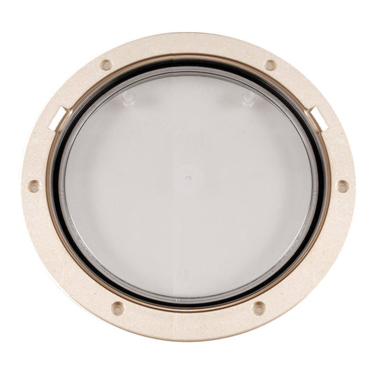 Beckson 8" Clear Center Pry-Out Deck Plate - Beige