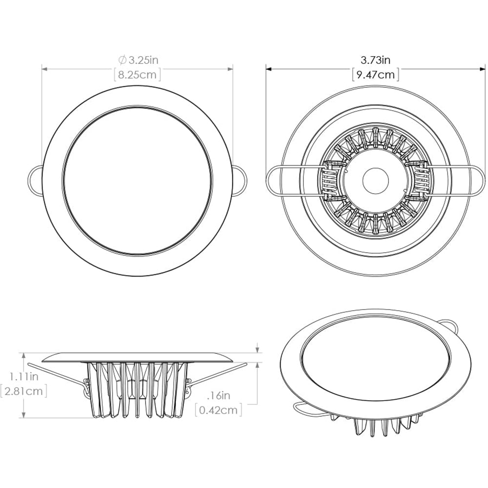 Lumitec Mirage - Flush Mount Down Light - Glass Finish/No Bezel - 4-Color Red/Blue/Purple Non Dimming w/White Dimming