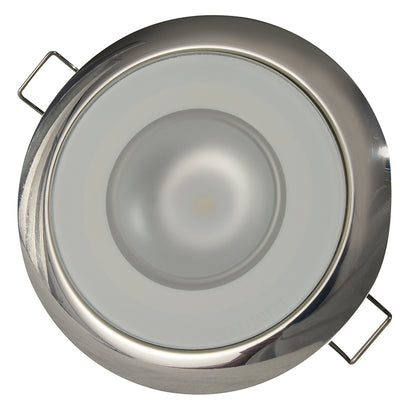 Lumitec Mirage - Flush Mount Down Light - Glass Finish/Polished SS Bezel - White Non-Dimming