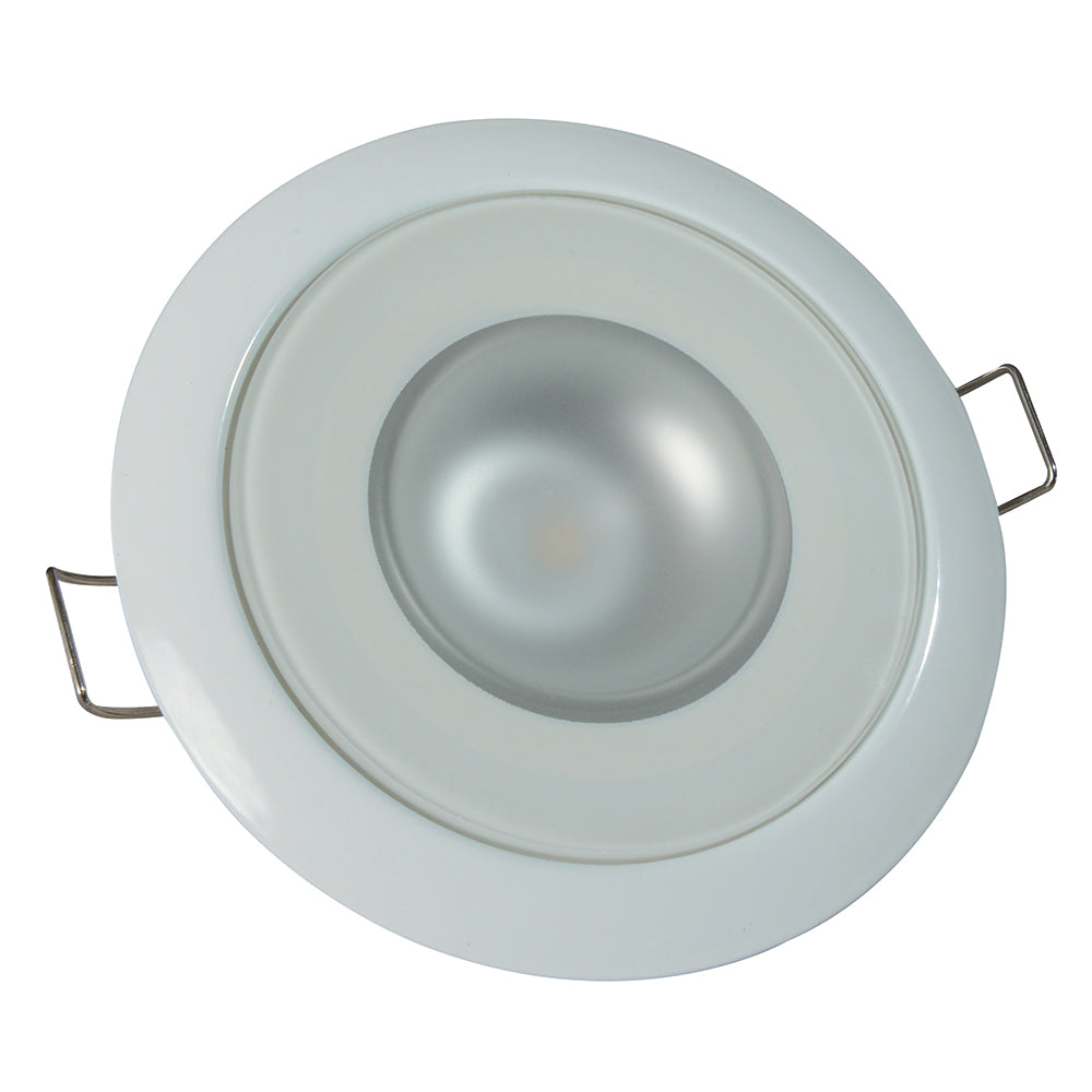 Lumitec Mirage - Flush Mount Down Light - Glass Finish/White Bezel - Warm White Dimming