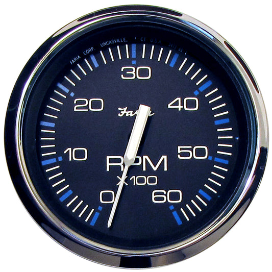 Faria Chesapeake Black 4" Tachometer - 6000 RPM (Gas) (Inboard  I/O)