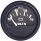 Faria Euro Black 2" Voltmeter (10-16 V)