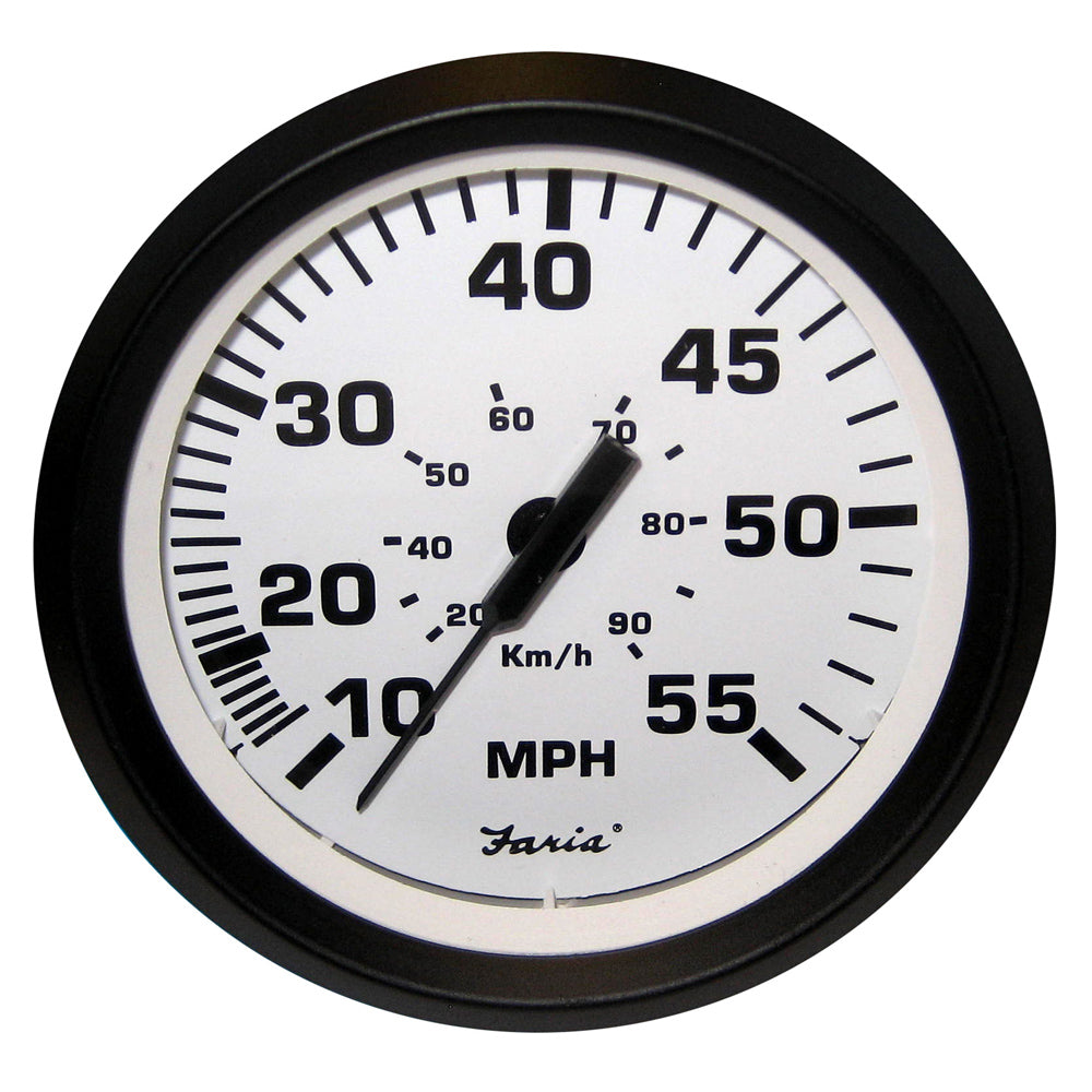 Faria Euro White 4" Speedometer - 55MPH (Pitot)