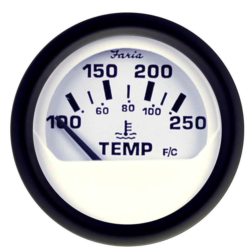 Faria Euro White 2" Water Temperature Gauge (100-250 DegreeF)