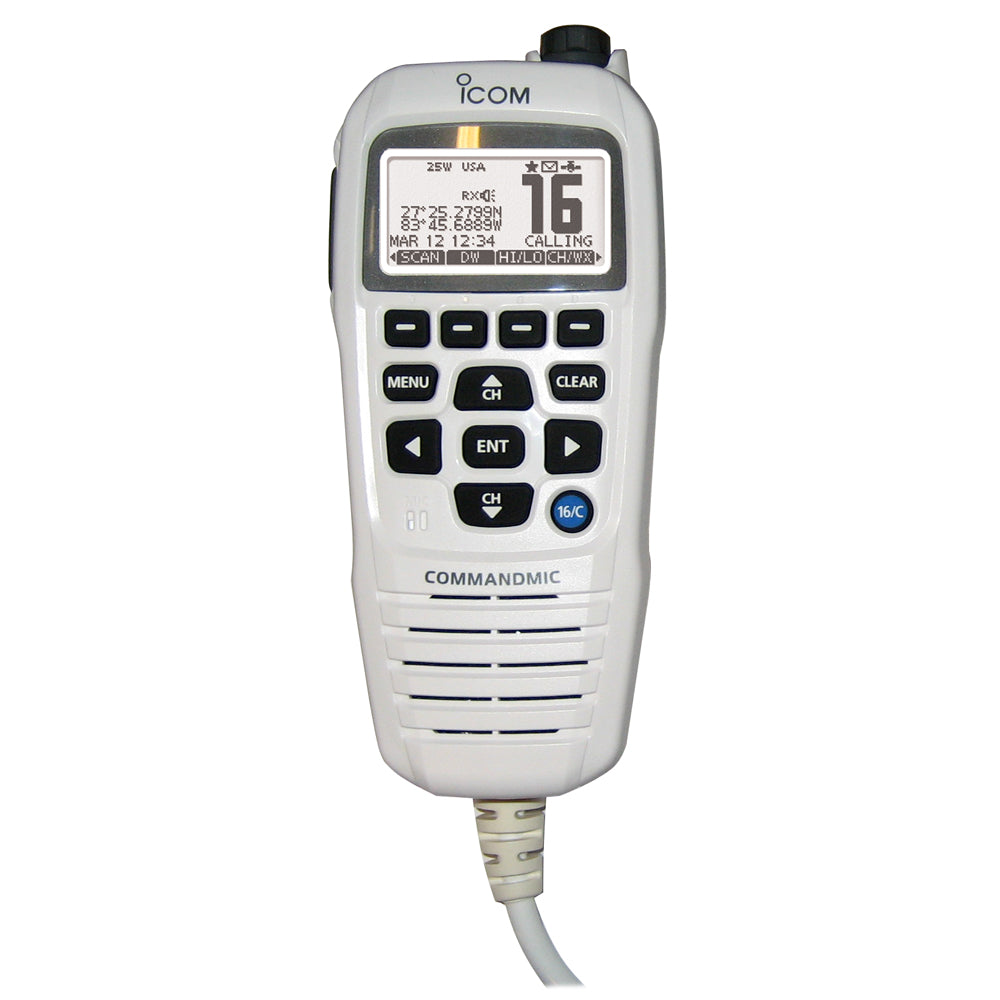 Icom COMMANDMICIV w/White BlackLit LCD - Super White