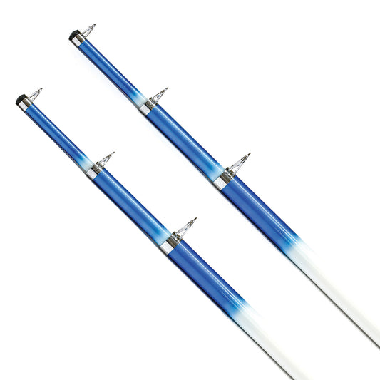 Tigress 15 Telescoping Fiberglass Outrigger Poles - 1-1/8" O.D. - White/Blue - Pair