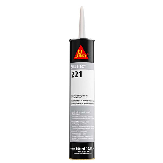 Sika Sikaflex 221 Multi-Purpose Polyurethane Sealant/Adhesive - 10.3oz (300ml) Cartridge - White