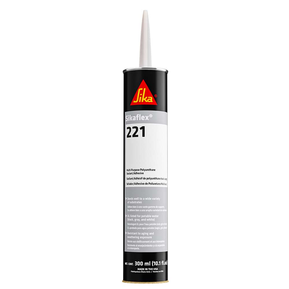 Sika Sikaflex 221 Multi-Purpose Polyurethane Sealant/Adhesive - 10.3oz(300ml) Cartridge - Black