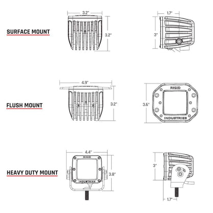 RIGID Industries D-Series PRO Hybrid-Spot LED - Pair - White