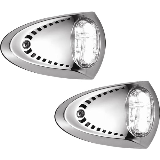 Attwood LED Docking Lights - Stainless Steel - White LED - Pair