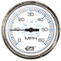 Faria Chesapeake White SS 4" Studded Speedometer - 60MPH (GPS)