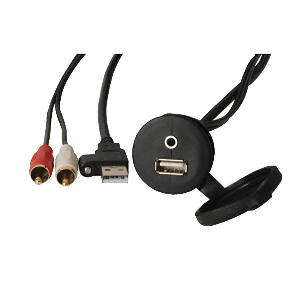 Fusion MS-CBUUSB3.5 Panel Mount USB  3.5mm Headphone Jack