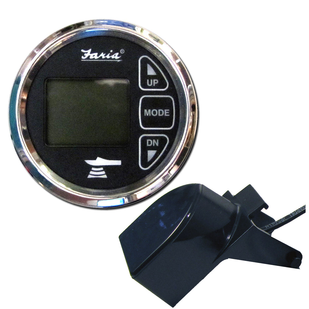 Faria Chesapeake Black 2" Dual Depth  Temp Sounder w/Transom Mount Transducer