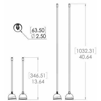 Lumitec Contour Anchor Light - 12" - Black Shaft White Base