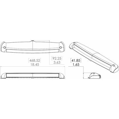 Lumitec Razor Light Bar - Spot - Flush Mount - White