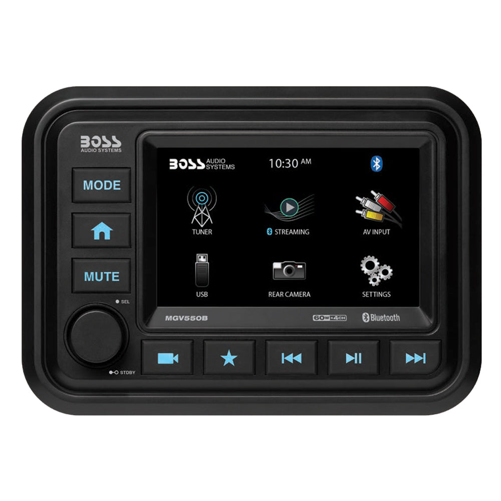 Boss Audio MGV550B Marine Stereo w/AM/FM/BT/Rear Camera