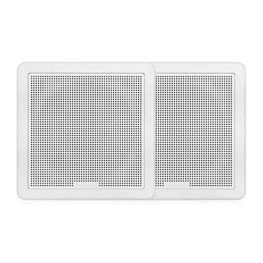 Fusion FM-65SW FM Series 6.5" 120 Flush Mount Square Marine Speakers - White Grill - 120W