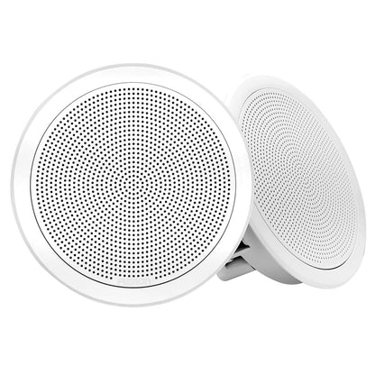 Fusion FM-F77RW FM Series 7.7" Flush Mount Round Marine Speakers - White Grill - 200W