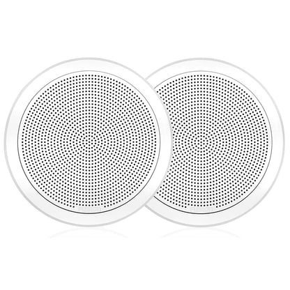 Fusion FM-F77RW FM Series 7.7" Flush Mount Round Marine Speakers - White Grill - 200W