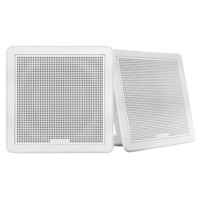 Fusion FM-F77SW FM Series 7.7" Flush Mount Square Marine Speakers - White Grill - 200W