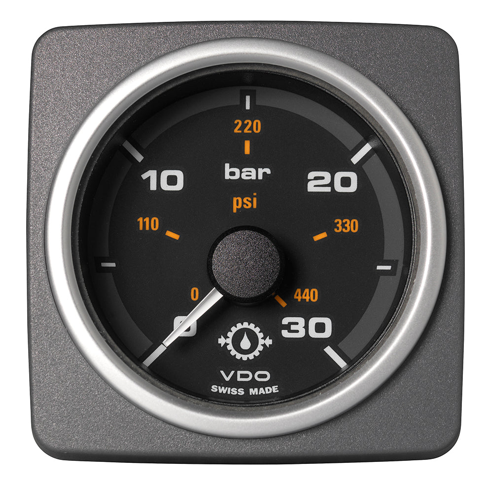 Veratron 52 MM (2-1/16") AcquaLink Transmission Oil Pressure 30 Bar/440 PSI - Black Dial  Bezel