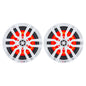 DS18 HYDRO 6.5" 2-Way Marine Speakers w/RGB LED Lights 300W - White