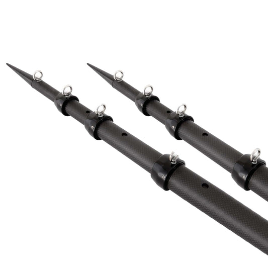 Tigress XD 3K Carbon Fiber Telescoping Outrigger Poles - 21 - Matte Black/ Black - Pair