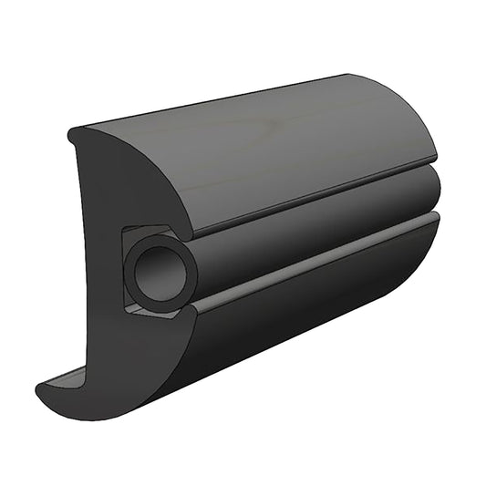 TACO Flexible Vinyl Black Rub Rail 1-1/16" x 1-7/8" 50L