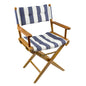 Whitecap Directors Chair w/Navy  White Cushion - Teak