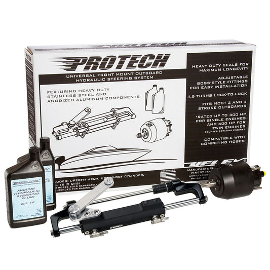 Uflex PROTECH 1.1 Front Mount OB Hydraulic System - Includes UP28 FM Helm, Oil  UC128-TS/1 Cylinder - No Hoses