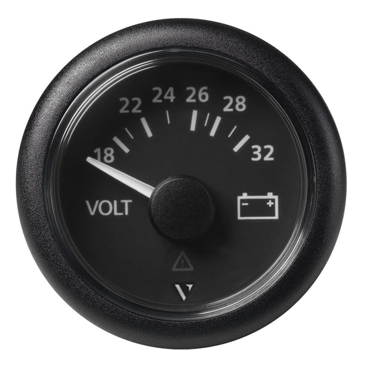 Veratron 52mm (2-1/16") Viewline Voltmeter 18-32V - Black Dial  Bezel