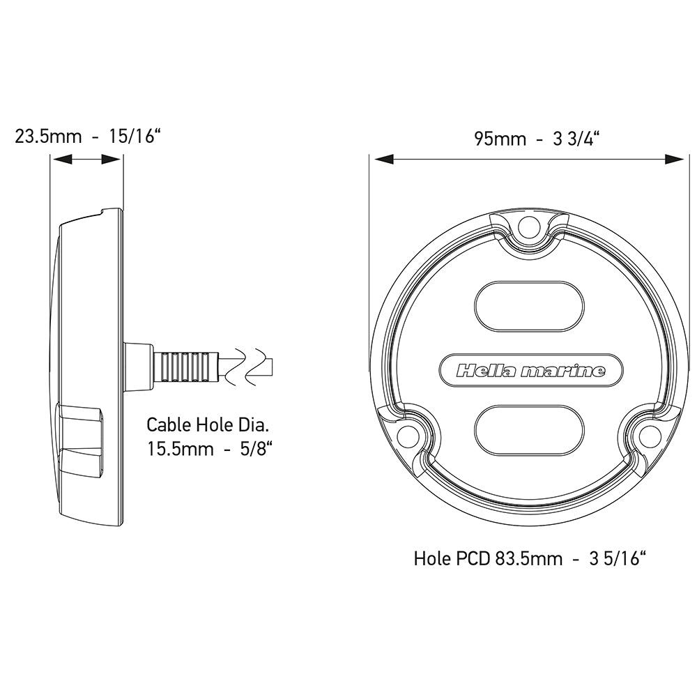 Hella Marine Apelo A1 RGB Underwater Light - 1800 Lumens - Black Housing - Charcoal Lens