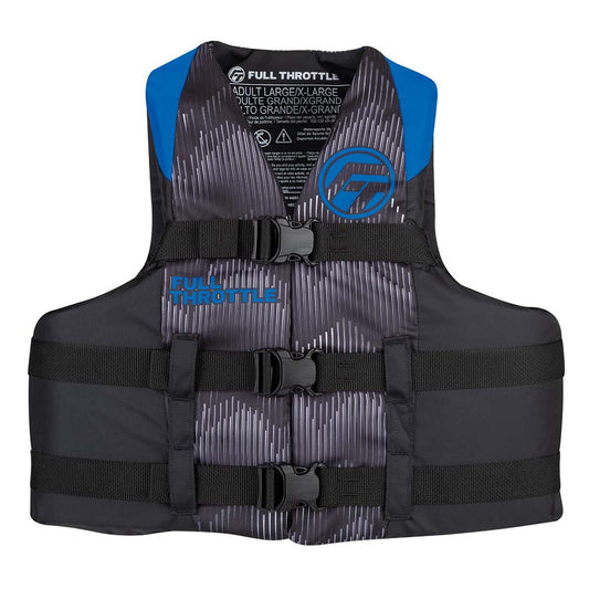 Full Throttle Adult Nylon Life Jacket - L/XL - Blue/Black