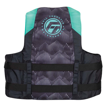 Full Throttle Adult Nylon Life Jacket - S/M - Aqua/Black