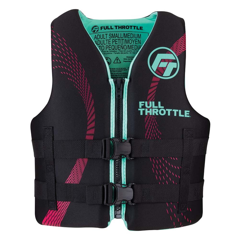 Full Throttle Adult Rapid-Dry Life Jacket - S/M - Aqua/Black