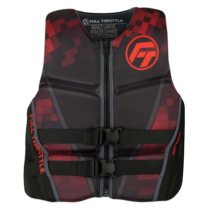 Full Throttle Mens Rapid-Dry Flex-Back Life Jacket - XL - Black/Red