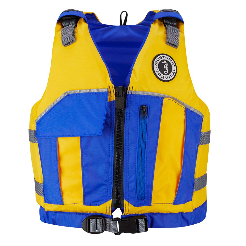 Mustang Youth Reflex Foam Vest - Yellow/Royal Blue