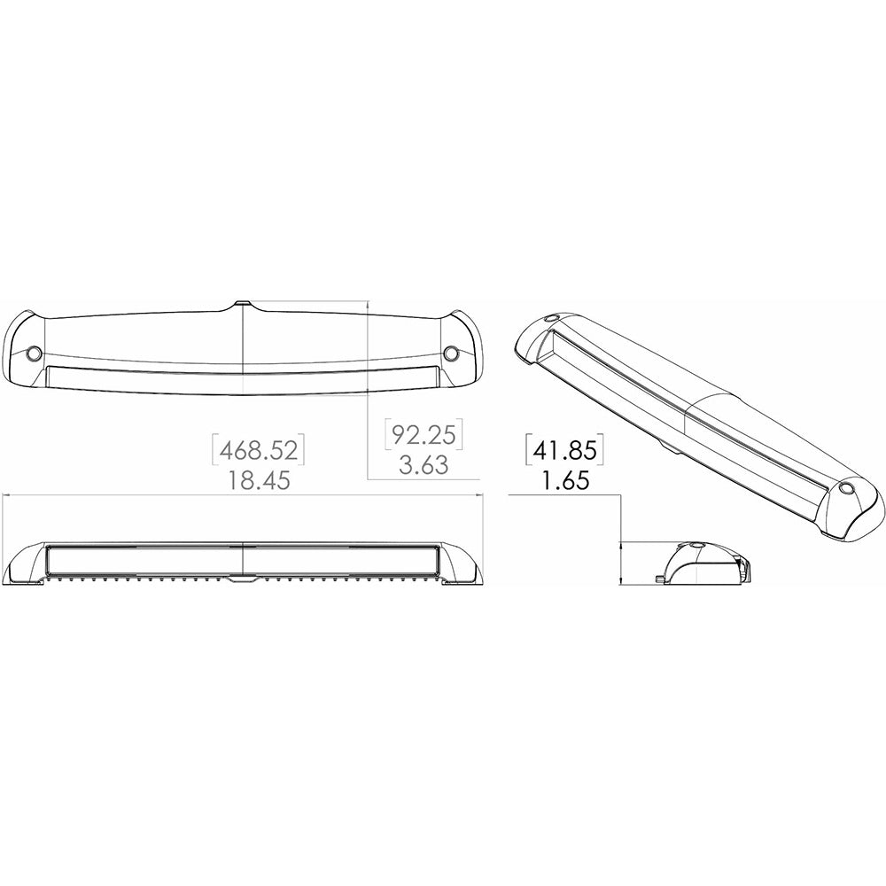 Lumitec Razor Light Bar - Flood - Black Housing - Flush Mount