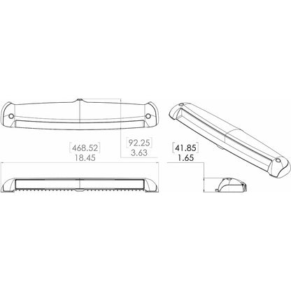 Lumitec Razor Light Bar - Flood - Black Housing - Flush Mount