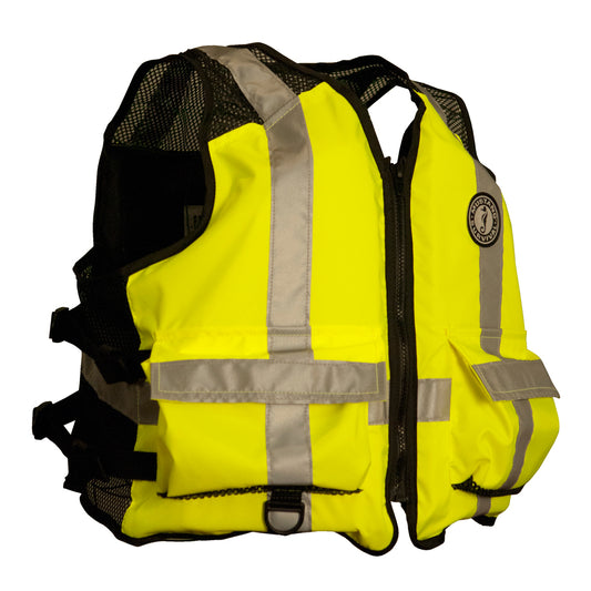 Mustang High Visibility Industrial Mesh Vest - Fluorescent Yellow/Green/Black - XL/Large