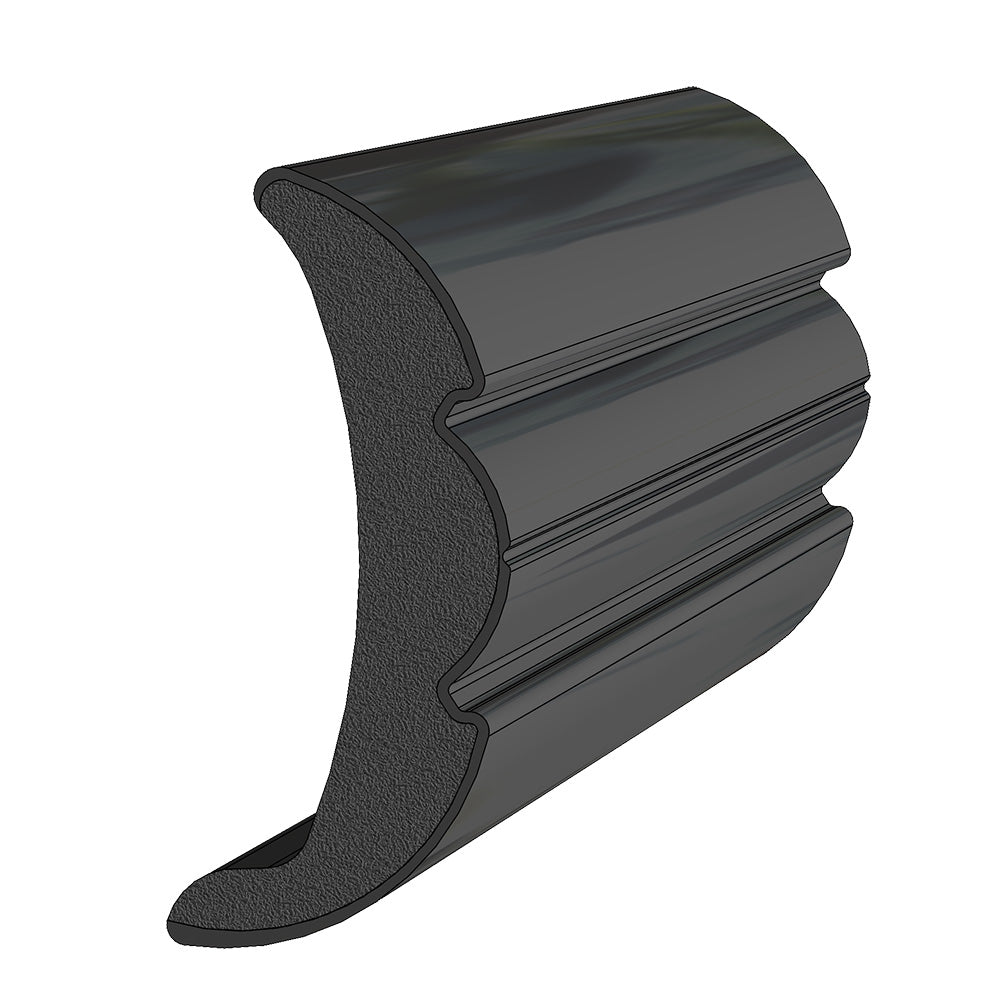 TACO Rigid Vinyl Flex-Core Rub Rail 2" x 7/8" - Black 60