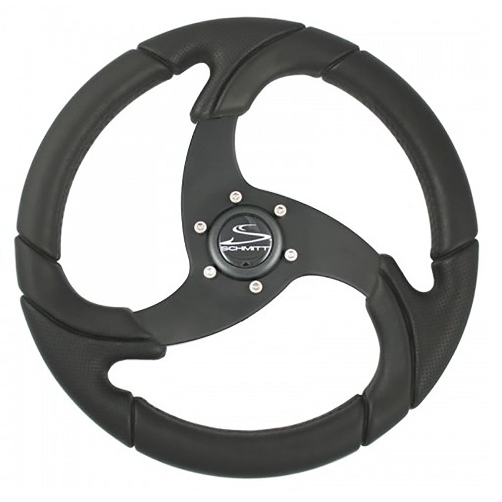 Schmitt Marine Folletto 14.2" Wheel - Black Polyurethane - 3/4" Tapered Shaft w/Black Center Cap