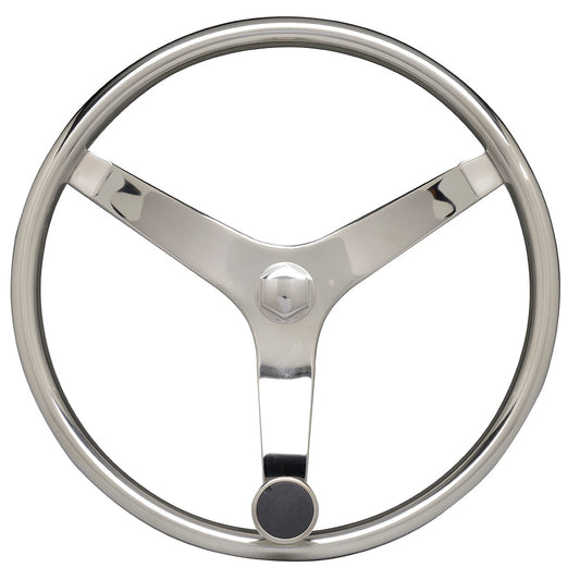 Uflex - V46 - 13.5" Stainless Steel Steering Wheel w/Speed Knob - No Wheel Nut